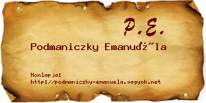 Podmaniczky Emanuéla névjegykártya
